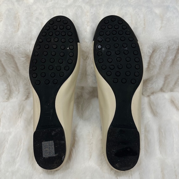 Tory Burch Claire Cap Toe Ballet Flat (Women) 10.5M, CREAM / BLACK / GOLD - Picture 4 of 6